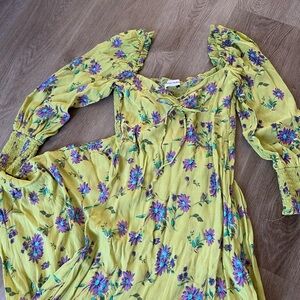 Faithfull the Brand Yellow Floral Dress